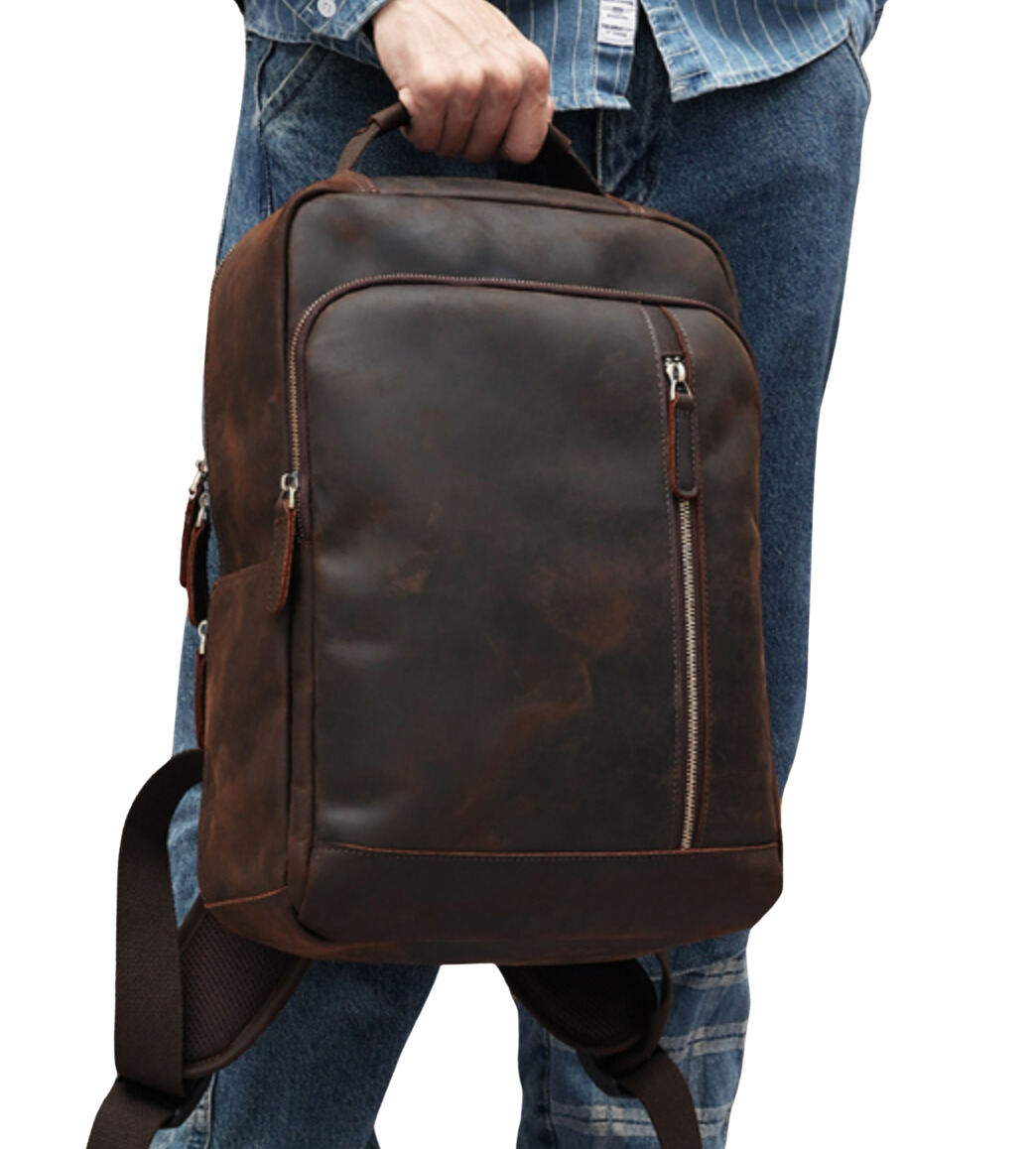 Crazy Horse Leather Backpack | PORTLY