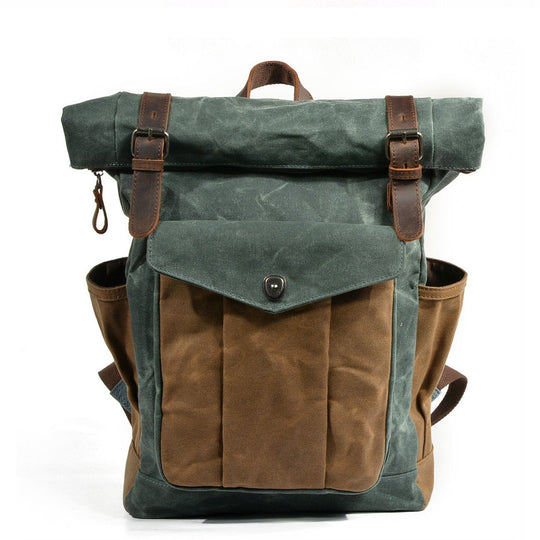 Waxed Canvas Roll Top Backpack | MARSEILLE