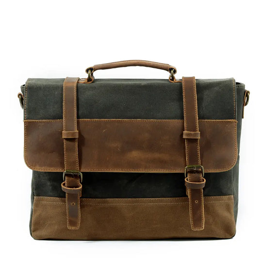 Waxed Canvas Messenger Bag | MOKALO