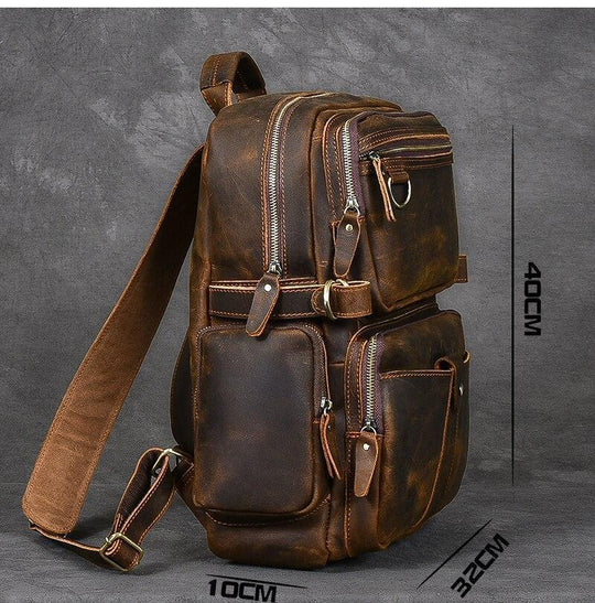 Brown Leather Backpack | BASEL