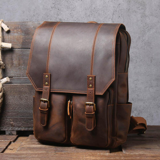 Brown Leather Rucksack | BIEFELD