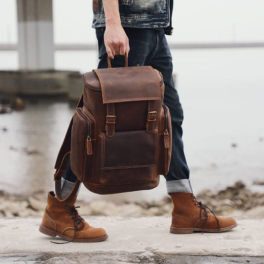 Leather Laptop Backpack | KALMAR