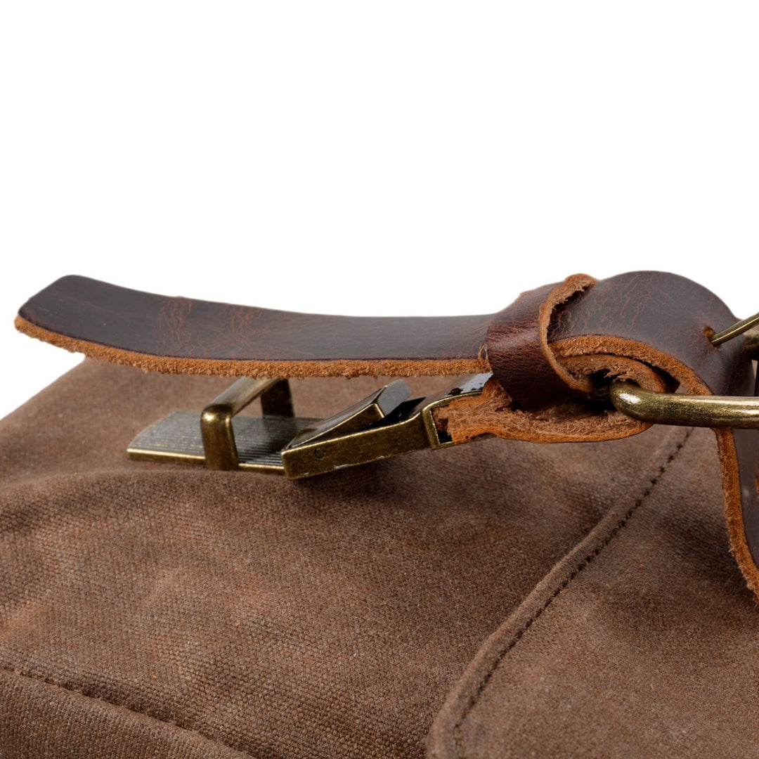 Canvas and Leather Messenger Bag | BRUGES